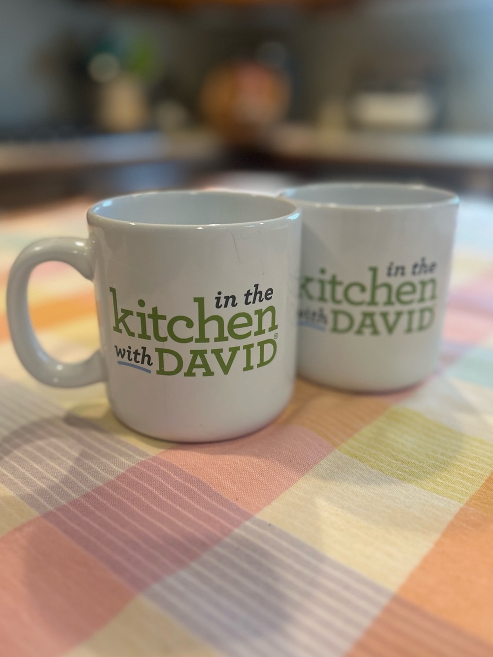 QVC - In The Kitchen with David, Happy Dance Mugs Set of 2